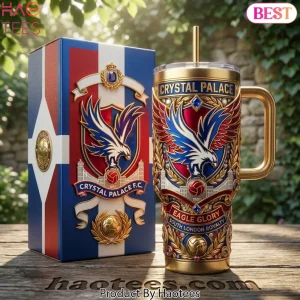 Crystal Palace FC Premium Gold 3D Eagle Glory 40oz Tumbler With Handle