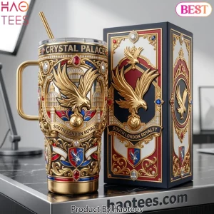 Crystal Palace South London Royalty Luxury Gold Embellished 40oz Tumbler with Handle