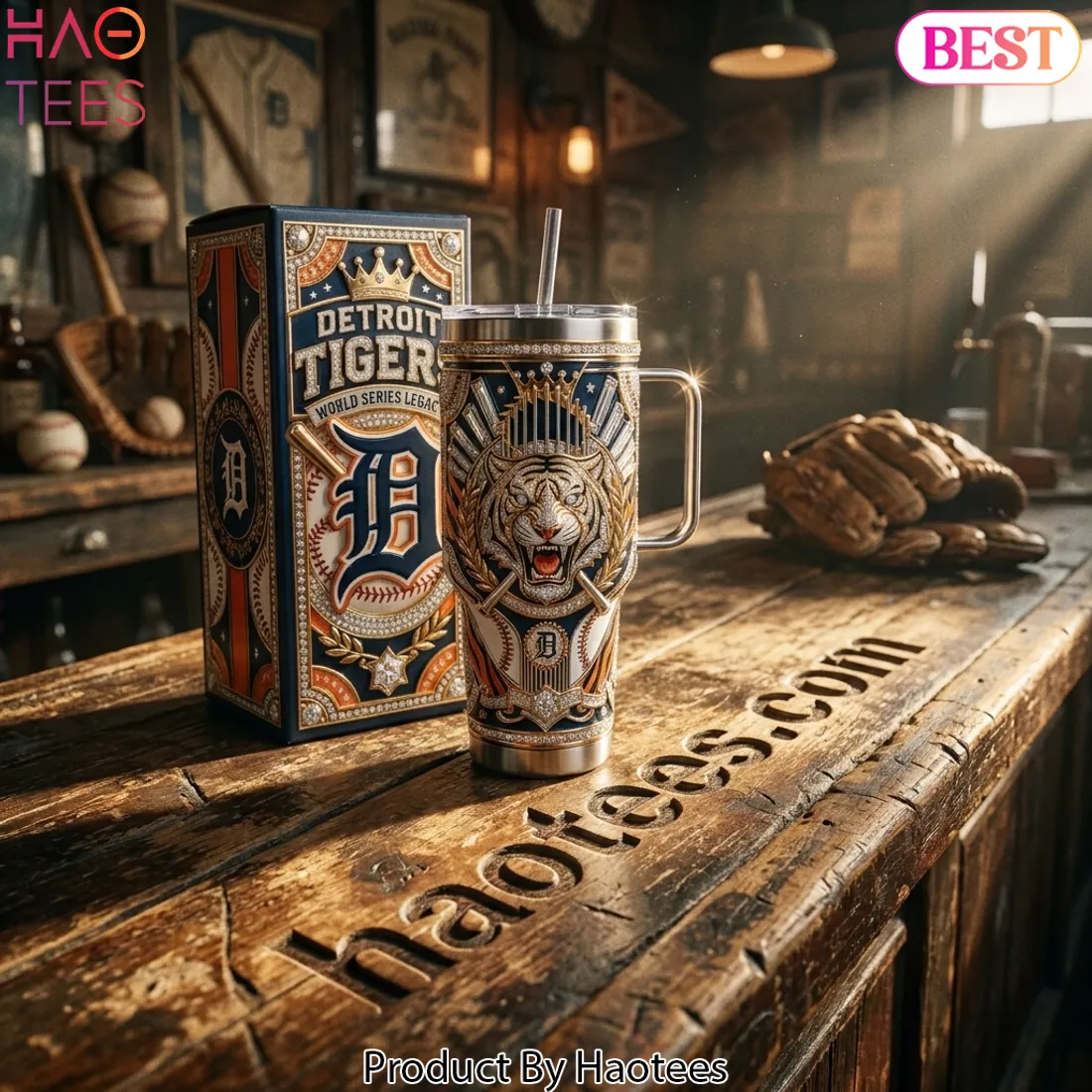 Detroit Tigers World Series Legacy Diamond Encrusted Tumbler With Handle