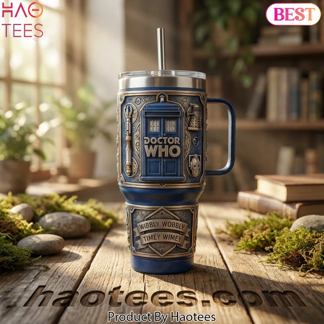 Doctor Who Tardis Wibbly Wobbly Timey Wimey 40oz Tumbler Doctor Who Tardis Wibbly Wobbly Timey Wimey 40oz Tumbler