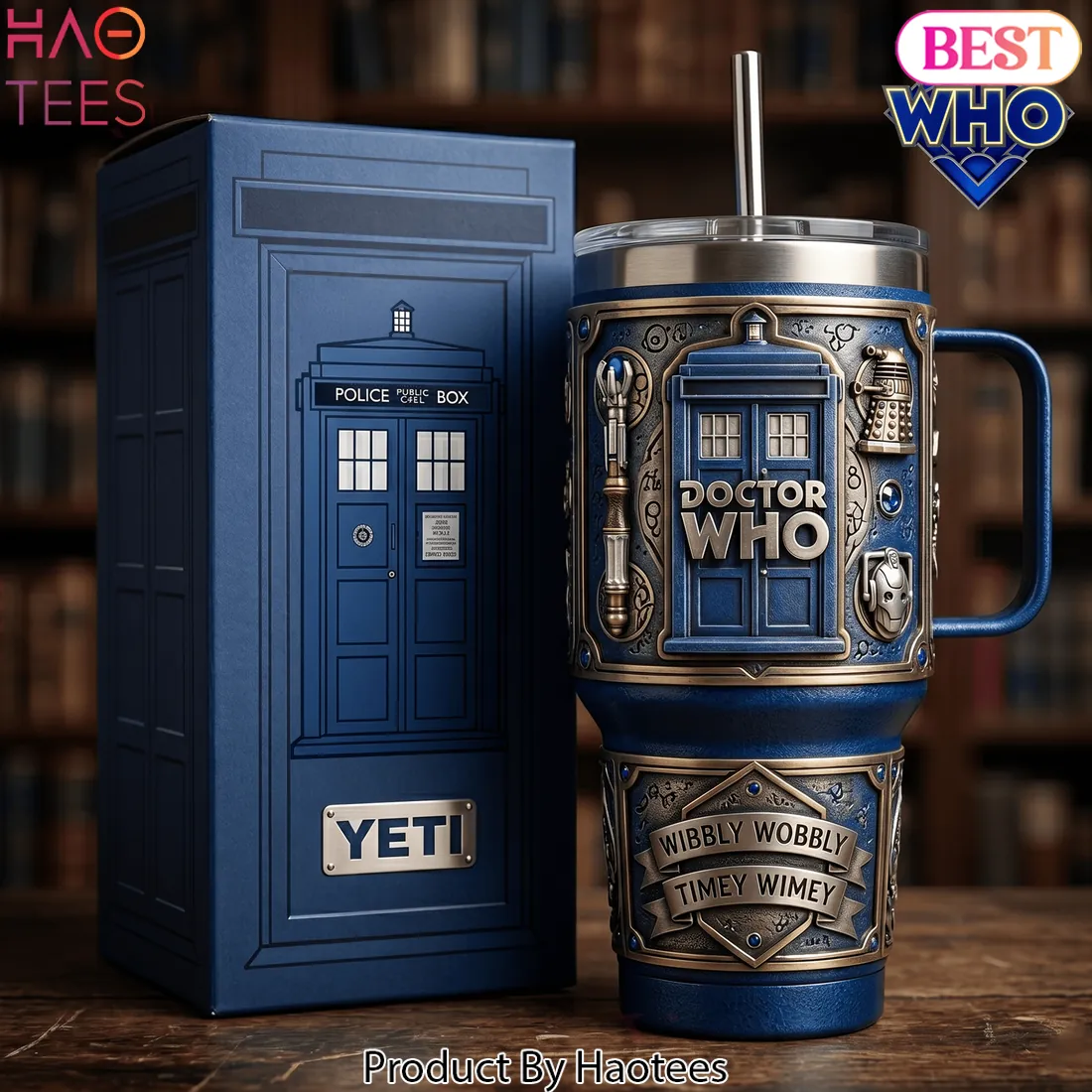 Doctor Who Tardis Wibbly Wobbly Timey Wimey 40oz Tumbler Doctor Who Tardis Wibbly Wobbly Timey Wimey 40oz Tumbler