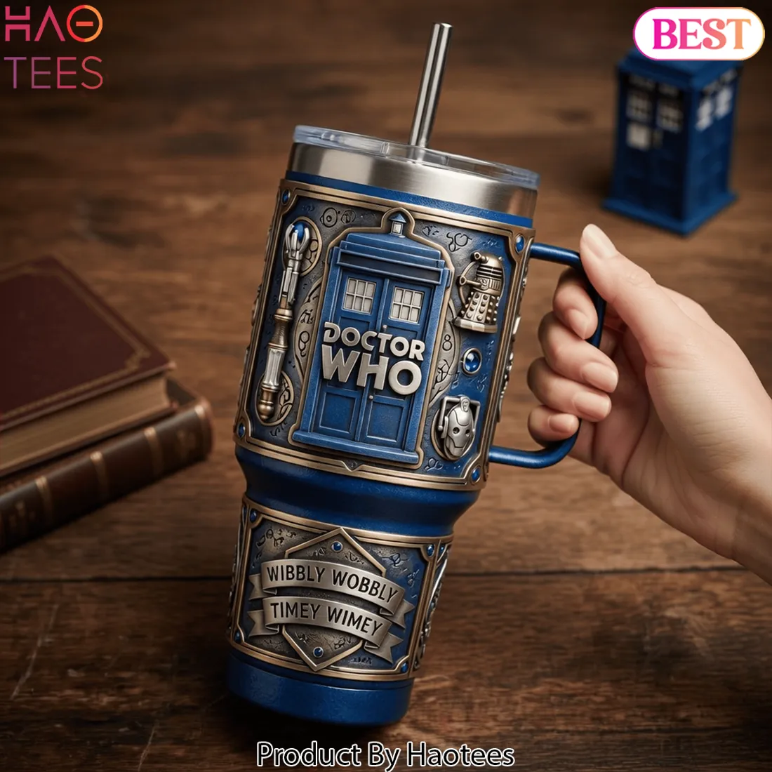 Doctor Who Tardis Wibbly Wobbly Timey Wimey 40oz Tumbler Doctor Who Tardis Wibbly Wobbly Timey Wimey 40oz Tumbler