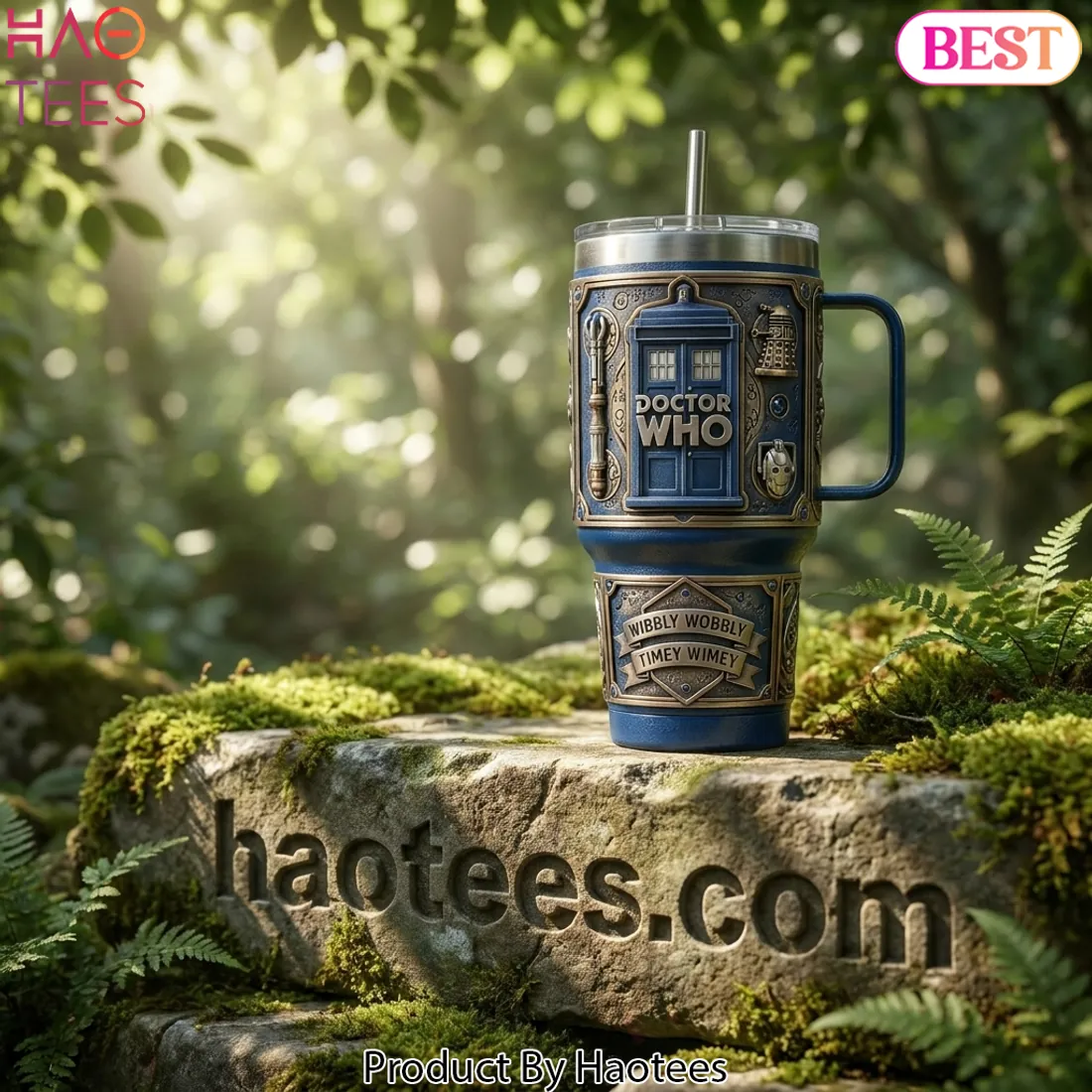 Doctor Who Tardis Wibbly Wobbly Timey Wimey 40oz Tumbler