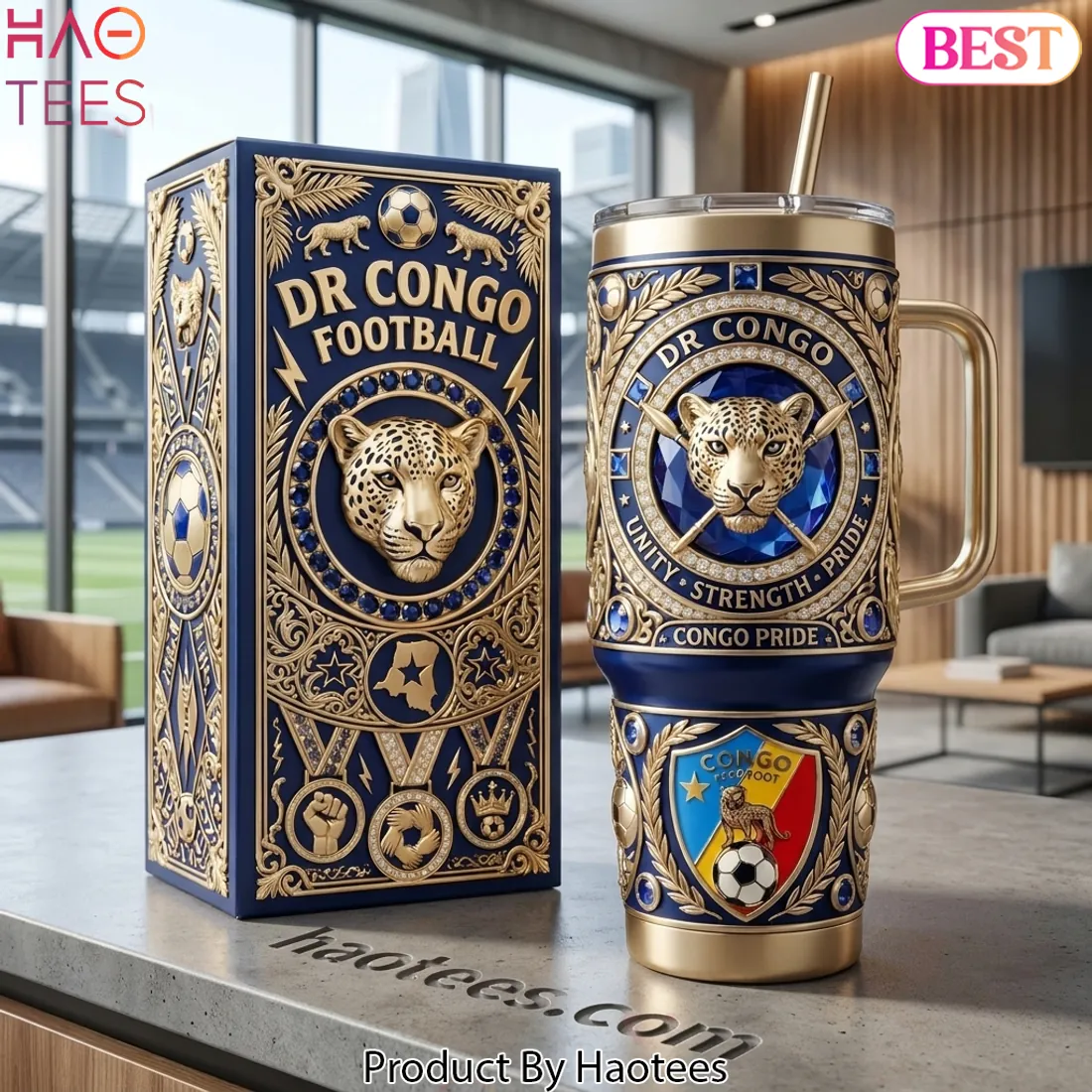 Dr Congo Football Leopard Pride 40oz Tumbler With Handle Dr Congo Football Leopard Pride 40oz Tumbler With Handle