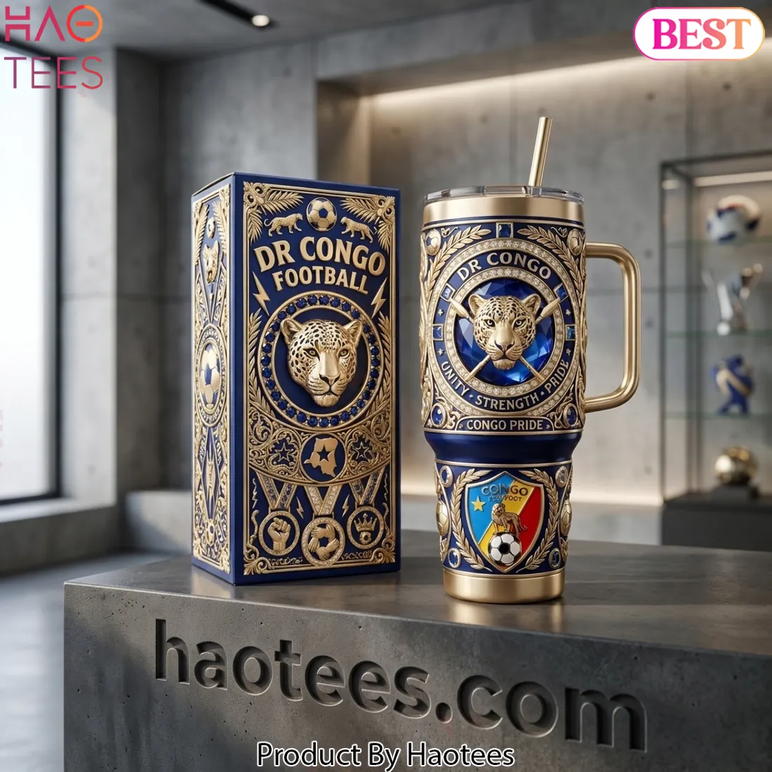Dr Congo Football Leopard Pride 40oz Tumbler With Handle Dr Congo Football Leopard Pride 40oz Tumbler With Handle
