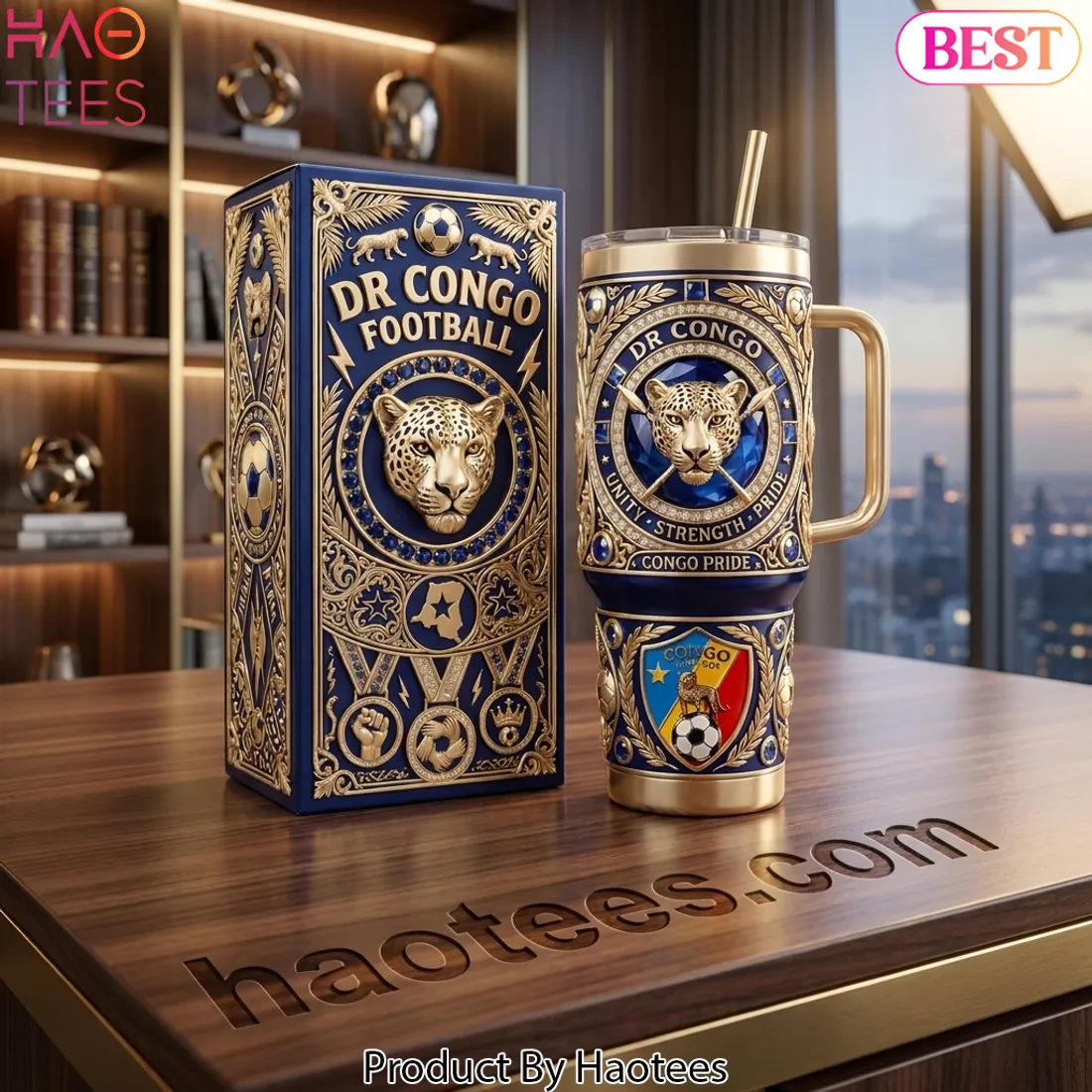 Dr Congo Football Leopard Pride 40oz Tumbler With Handle Dr Congo Football Leopard Pride 40oz Tumbler With Handle