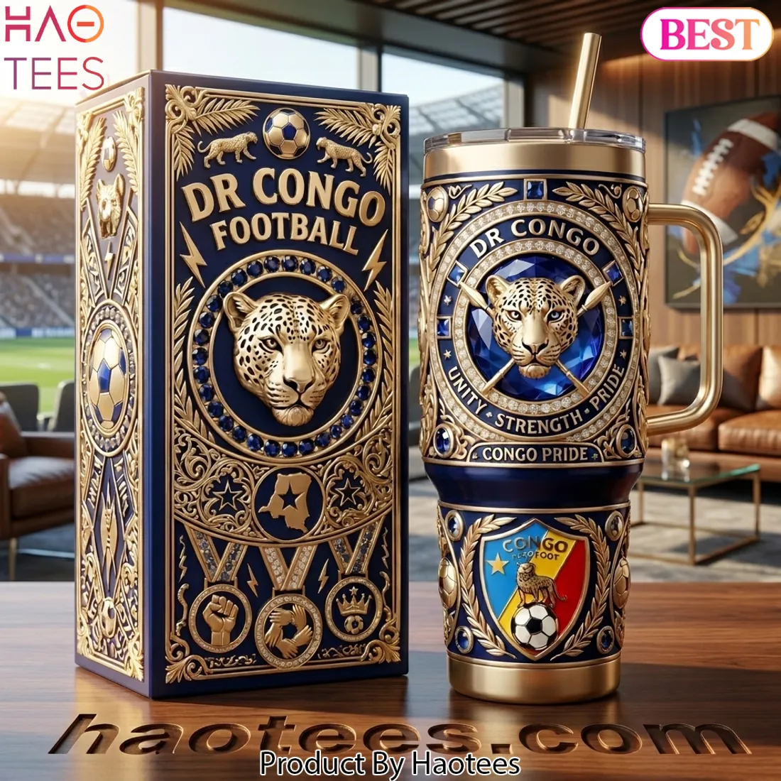 Dr Congo Football Leopard Pride 40oz Tumbler With Handle Dr Congo Football Leopard Pride 40oz Tumbler With Handle