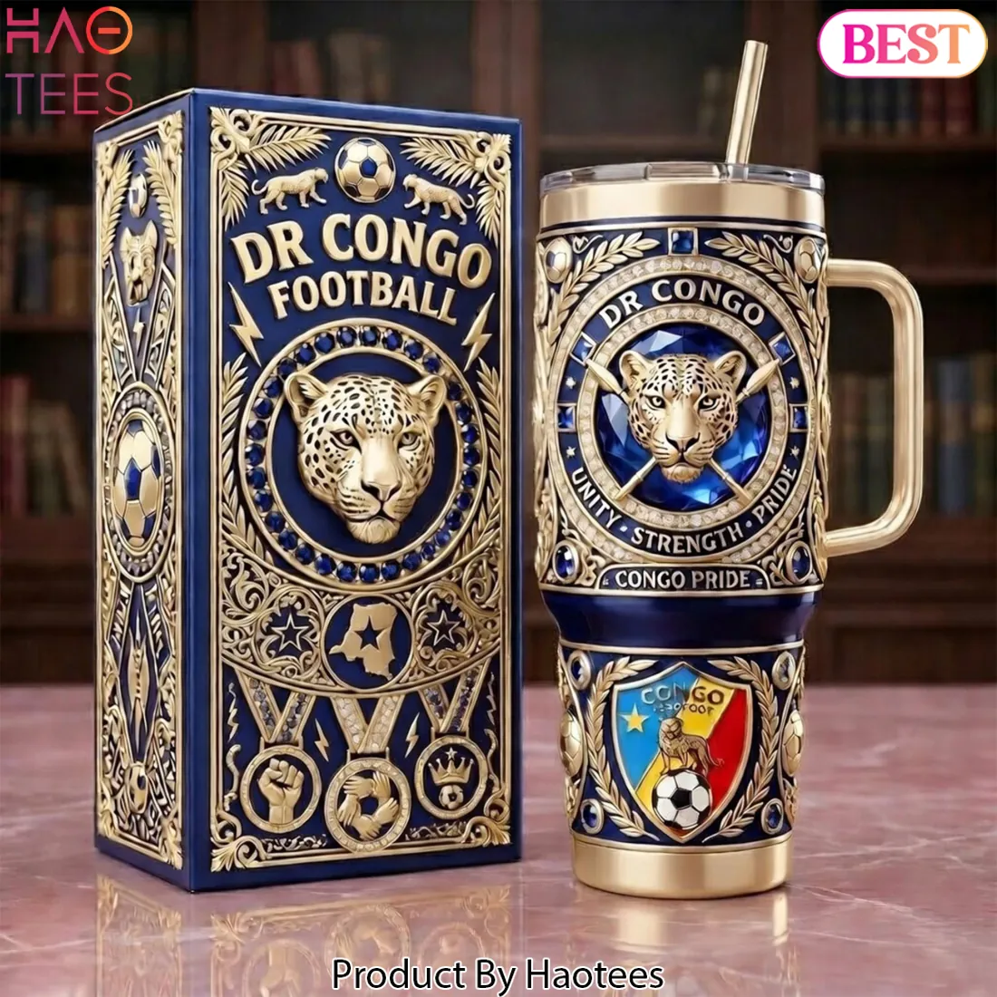 Dr Congo Football Leopard Pride 40oz Tumbler With Handle Dr Congo Football Leopard Pride 40oz Tumbler With Handle