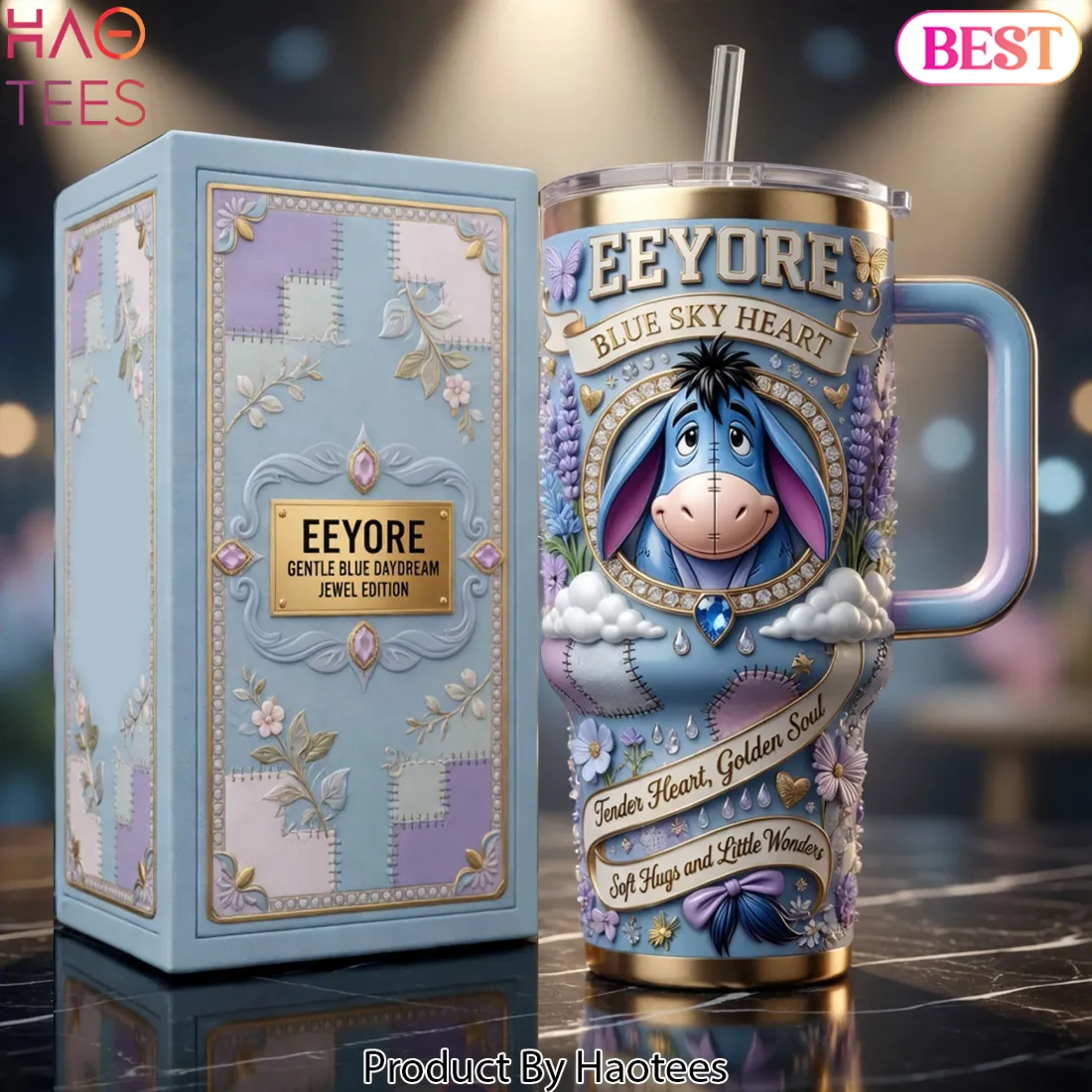 Eeyore Gentle Blue Daydream Jewel Edition 40oz Tumbler Eeyore Gentle Blue Daydream Jewel Edition 40oz Tumbler