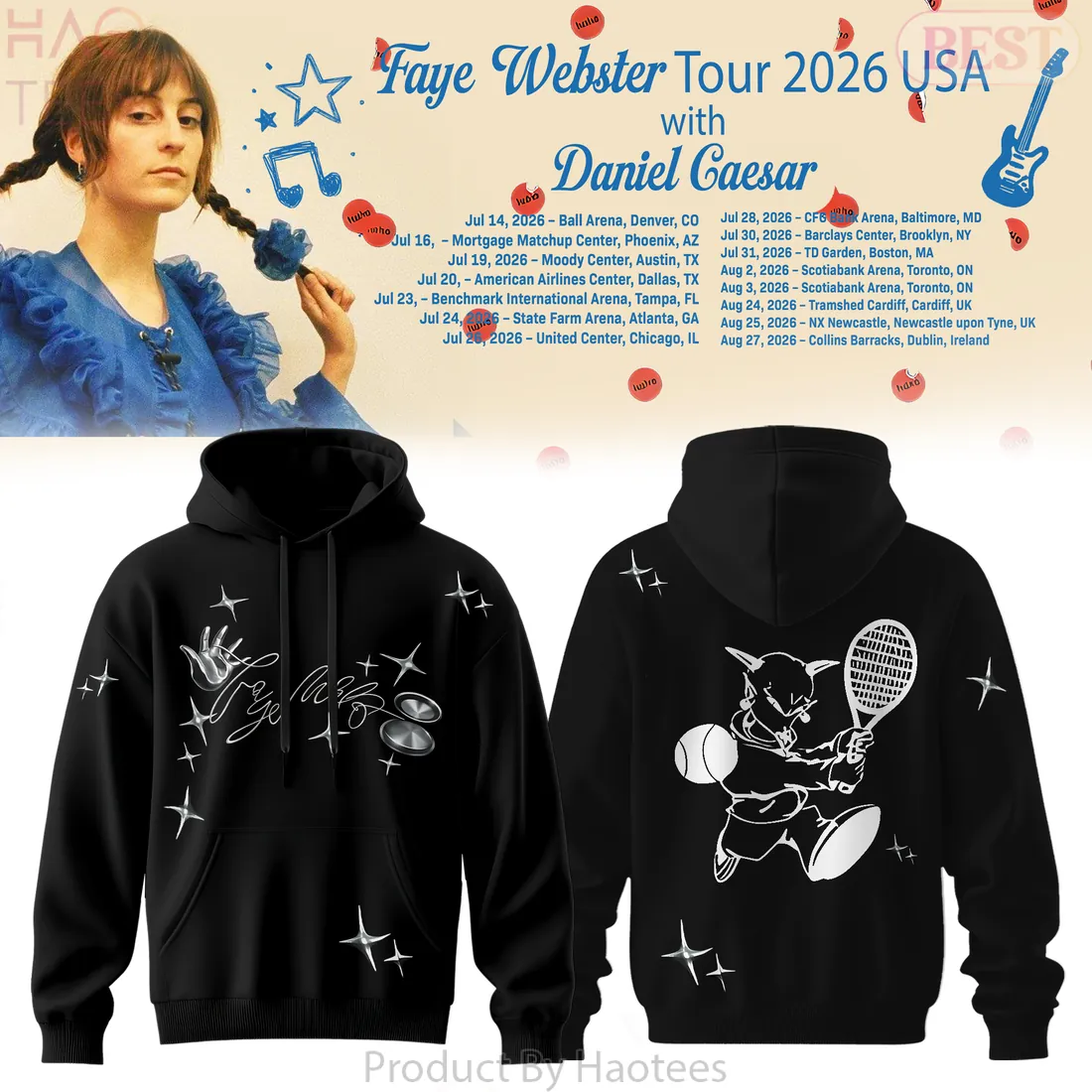 Faye Webster 2026 Tour Limited Edition Official Concert Hoodie Faye Webster 2026 Tour Limited Edition Official Concert Hoodie