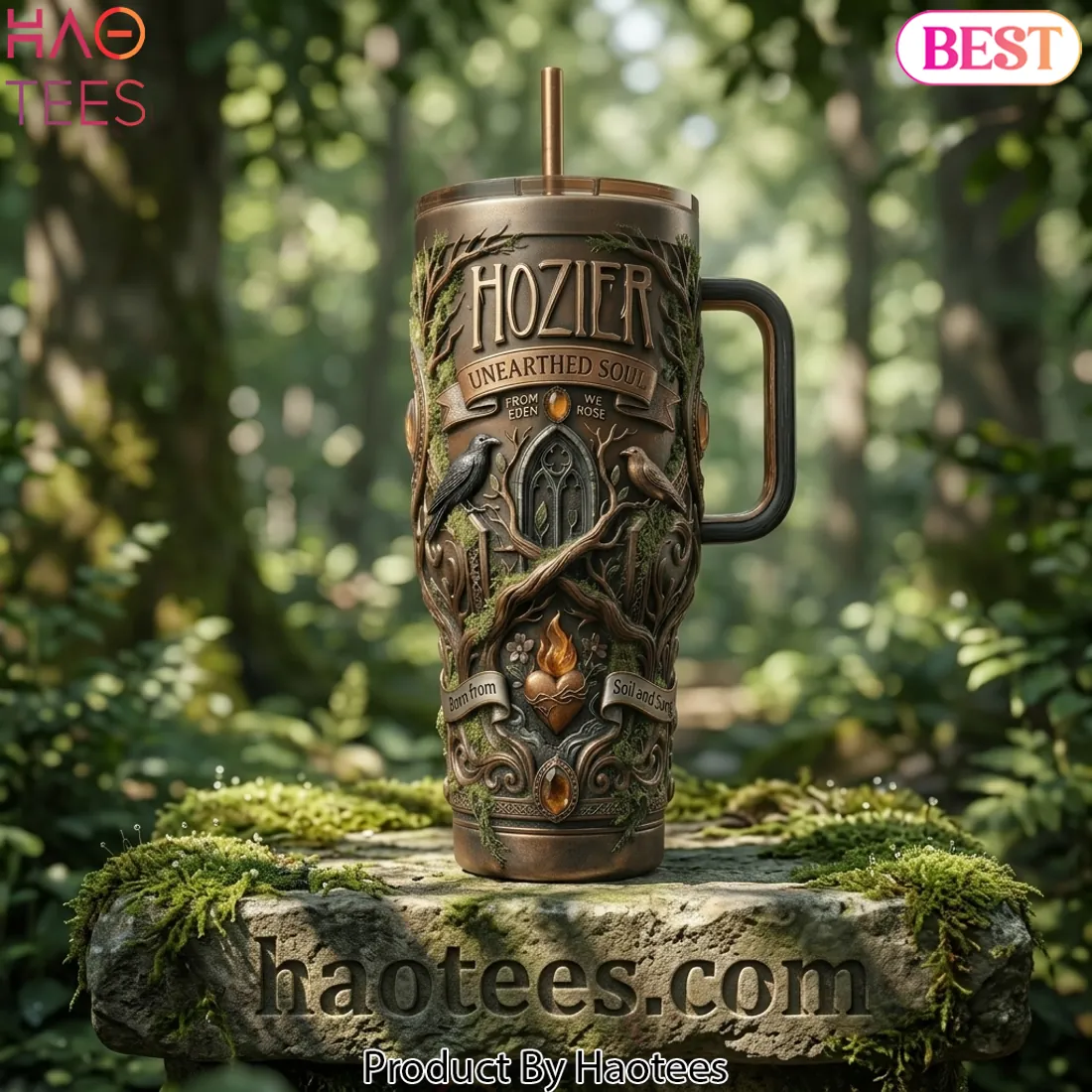 Hozier Unearthed Soul 3D Embossed Tumbler with Handle