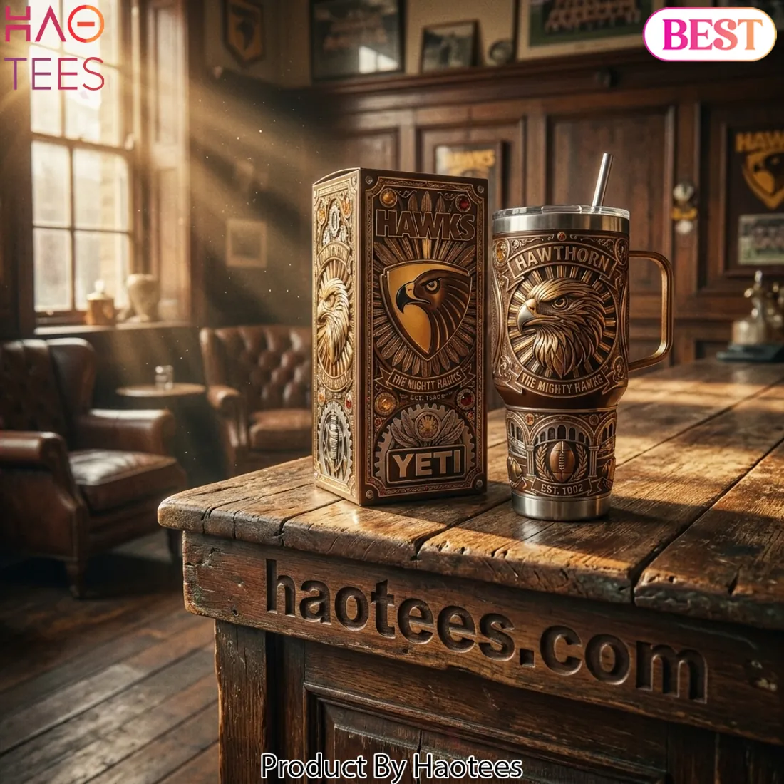Hawthorn Hawks AFL Premium 40oz Tumbler With Handle