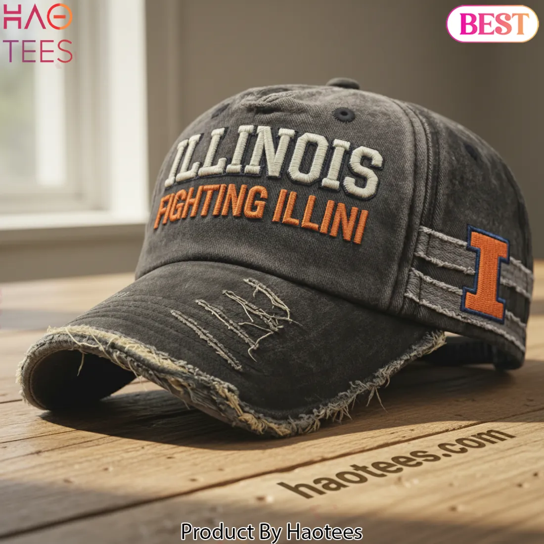 Illinois Fighting Illini Distressed Baseball Cap