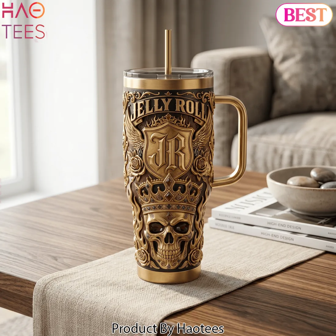 Jelly Roll 24K Southern Soul Redemption Edition Skull Crown Tumbler Jelly Roll 24K Southern Soul Redemption Edition Skull Crown Tumbler
