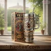 Atlanta Braves Luxury Gold Diamond 40 oz Insulated YETI Tumbler with Lid and Handle Atlanta Braves Luxury Gold Diamond 40 oz Insulated YETI Tumbler with Lid and Handle
