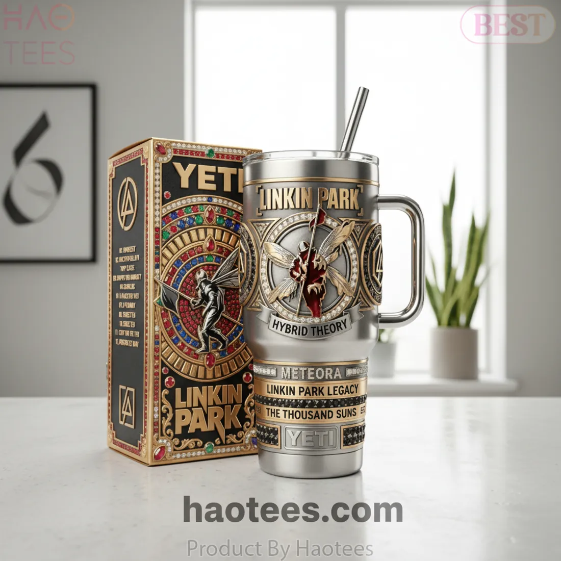 Linkin Park Hybrid Theory Meteora Luxury 40oz Stainless Steel Tumbler With Handle