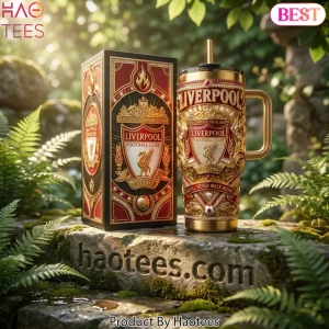 Liverpool FC You’ll Never Walk Alone Luxury Gold Embossed Tumbler with Handle