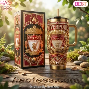 Liverpool FC You’ll Never Walk Alone Luxury Gold Embossed Tumbler with Handle