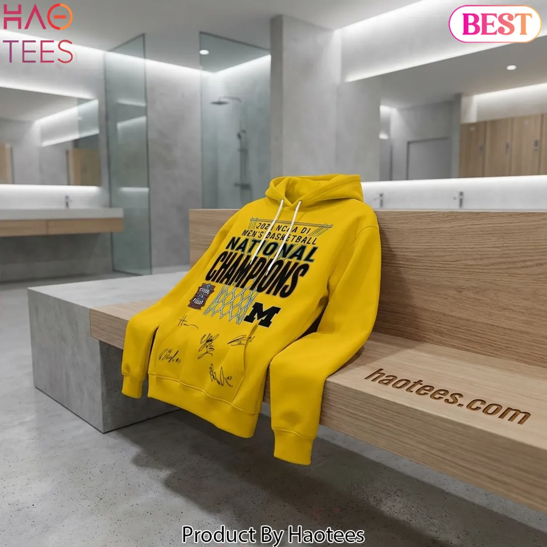 MICH 2026 NCAA Men's Basketball National Champions Yellow Hoodie