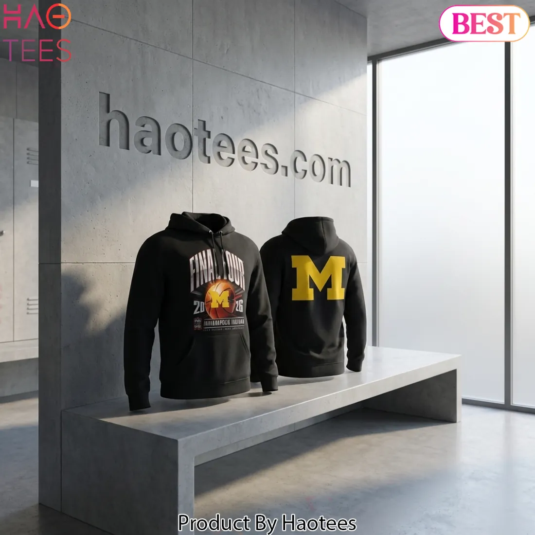 Michigan Wolverines 2026 Final Four National Champions Locker Room Style Hoodie