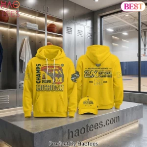 Michigan Wolverines 2026 NCAA Men’s Basketball National Champions Yellow Hoodie Michigan Wolverines 2026 NCAA Men’s Basketball National Champions Yellow Hoodie