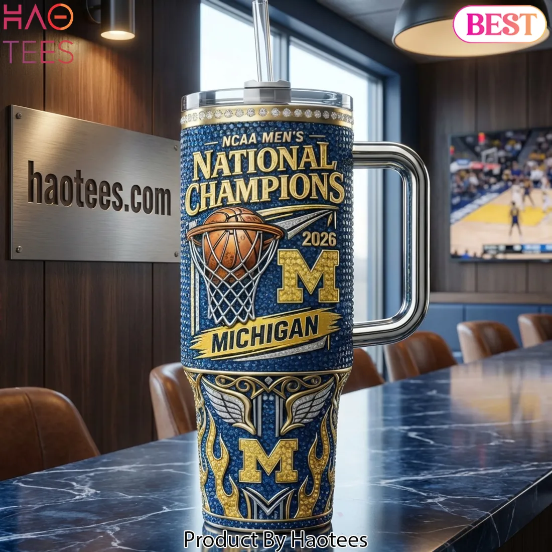 Michigan Wolverines 2026 NCAA National Champions Basketball Tumbler