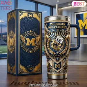 Michigan Wolverines Hail To The Victors Premium 40oz Insulated Tumbler