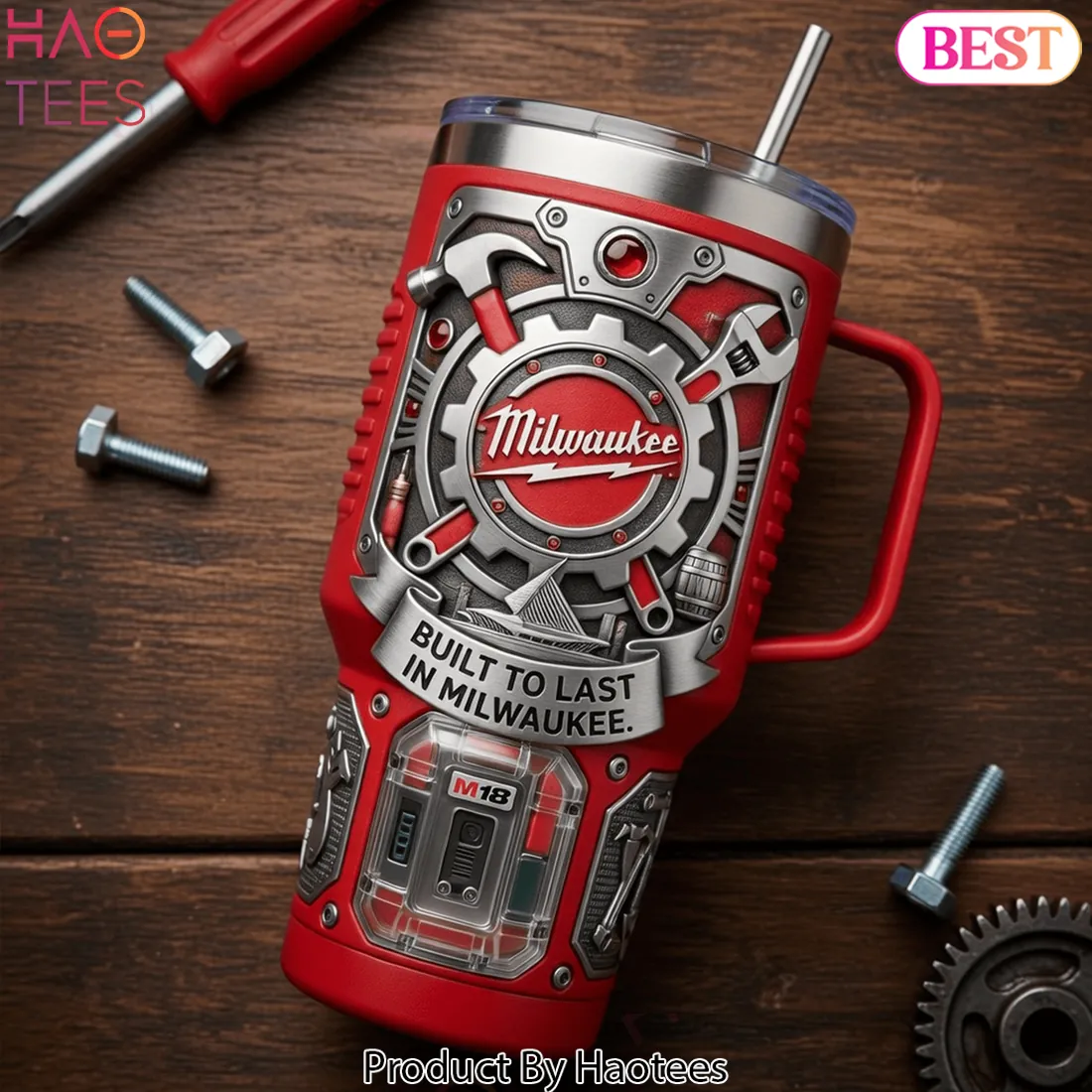 Milwaukee Built To Last Heritage Edition 40oz Tumbler With Handle Milwaukee Built To Last Heritage Edition 40oz Tumbler With Handle