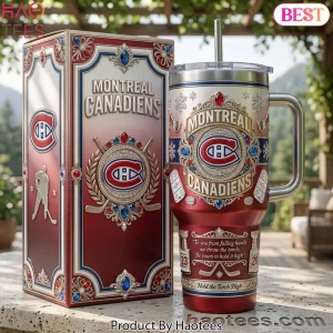 Montreal Canadiens Premium Jeweled CH Logo “Hold the Torch High” 40oz Tumbler with Handle