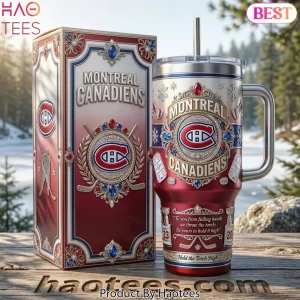 Montreal Canadiens Premium Jeweled CH Logo “Hold the Torch High” 40oz Tumbler with Handle