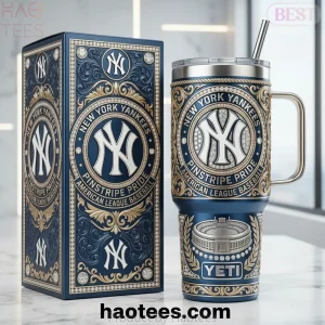 New York Yankees YETI Ornate Diamond 40 oz Insulated Handle Tumbler