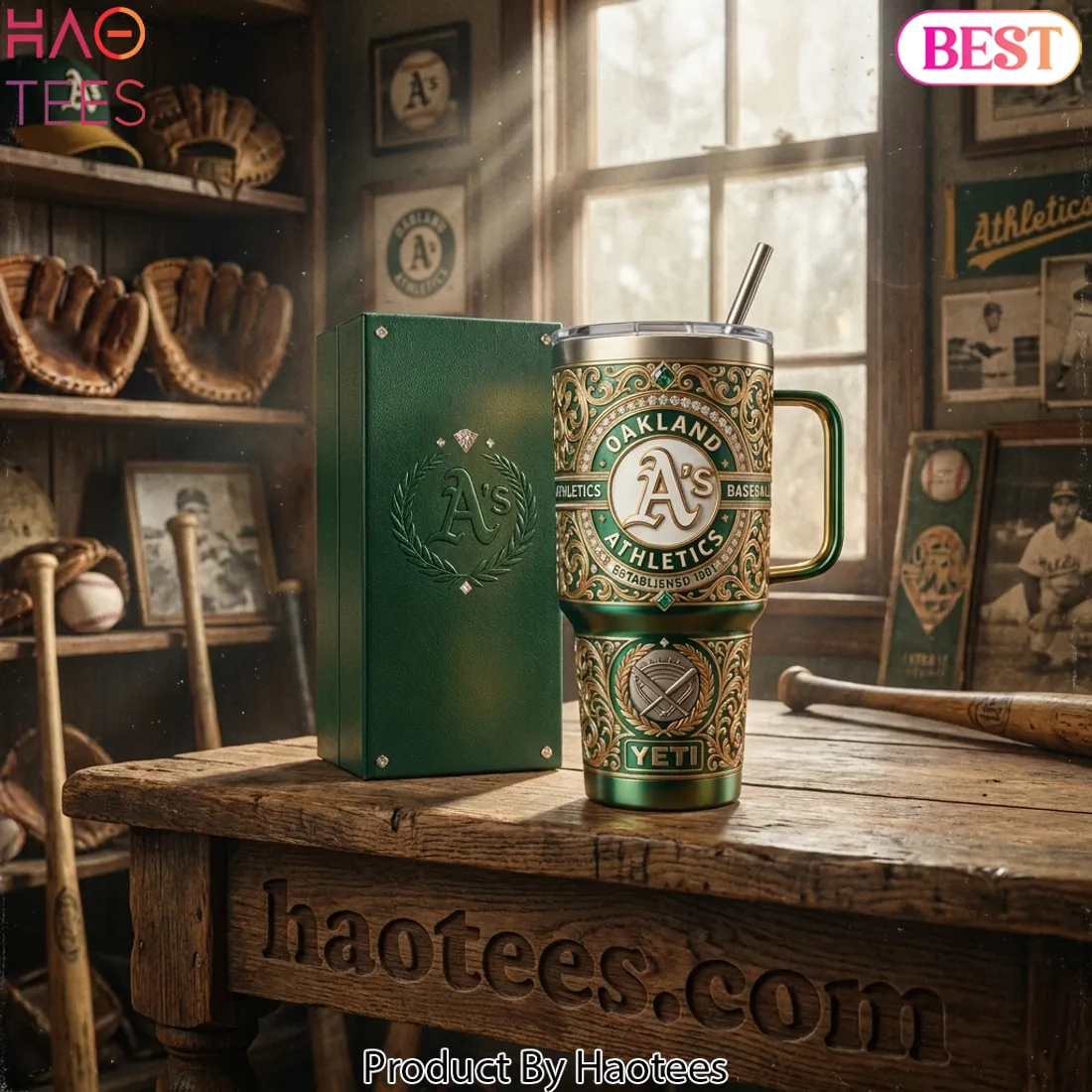 Oakland Athletics Golden Era Baseball Tumbler