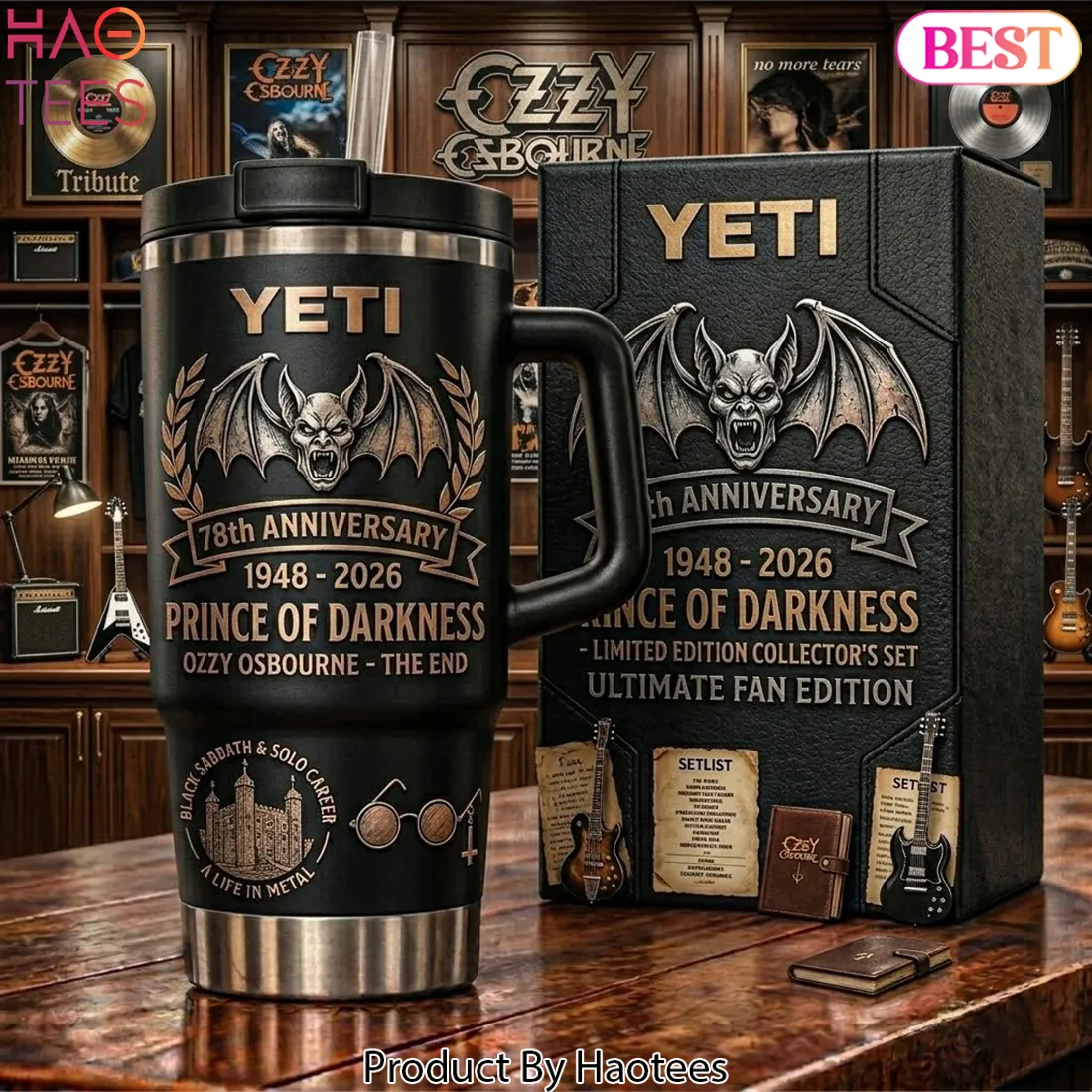 Ozzy Osbourne 78th Anniversary Prince of Darkness Limited Edition Handled Tumbler Ozzy Osbourne 78th Anniversary Prince of Darkness Limited Edition Handled Tumbler