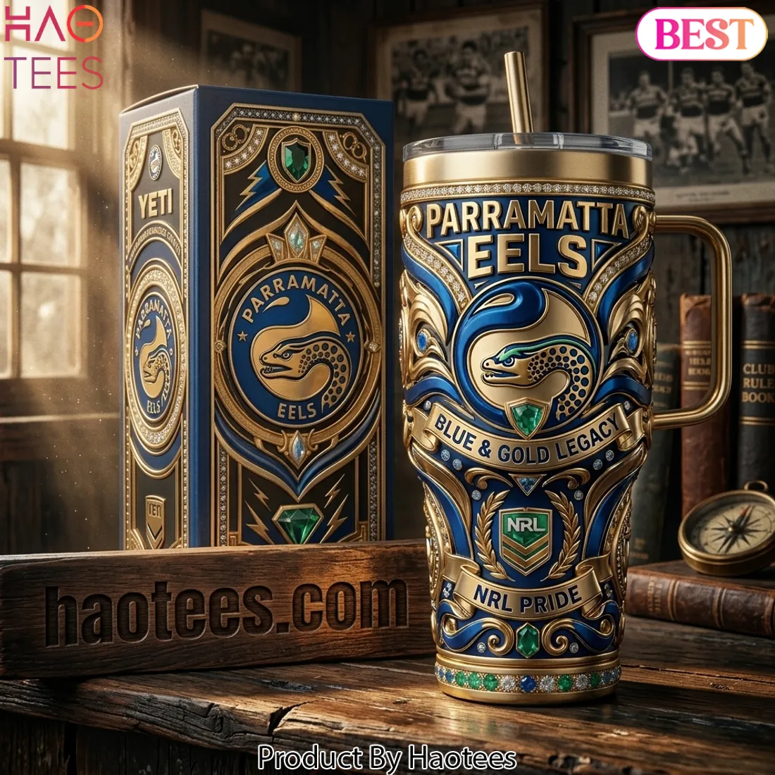 Parramatta Eels NRL Blue & Gold Legacy Luxury 40oz Tumbler With Handle