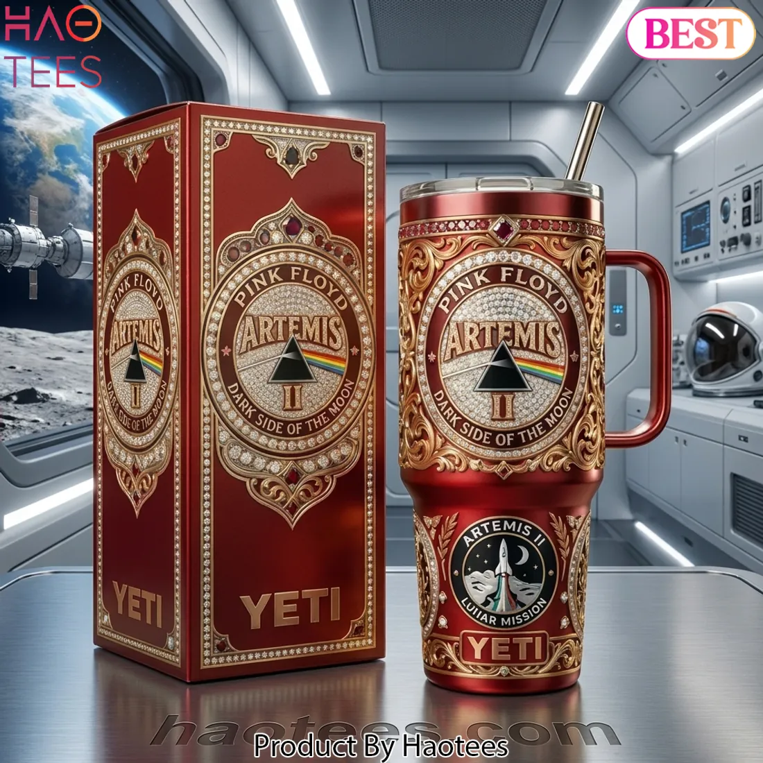 Pink Floyd Dark Side of the Moon Artemis II Commemorative Yeti Tumbler Pink Floyd Dark Side of the Moon Artemis II Commemorative Yeti Tumbler