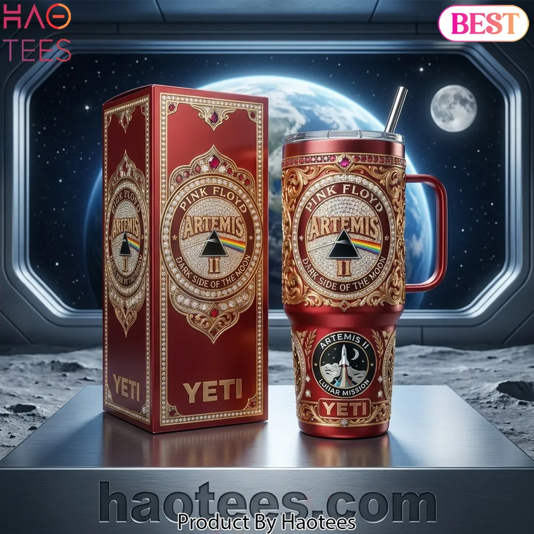 Pink Floyd Dark Side of the Moon Artemis II Commemorative Yeti Tumbler Pink Floyd Dark Side of the Moon Artemis II Commemorative Yeti Tumbler