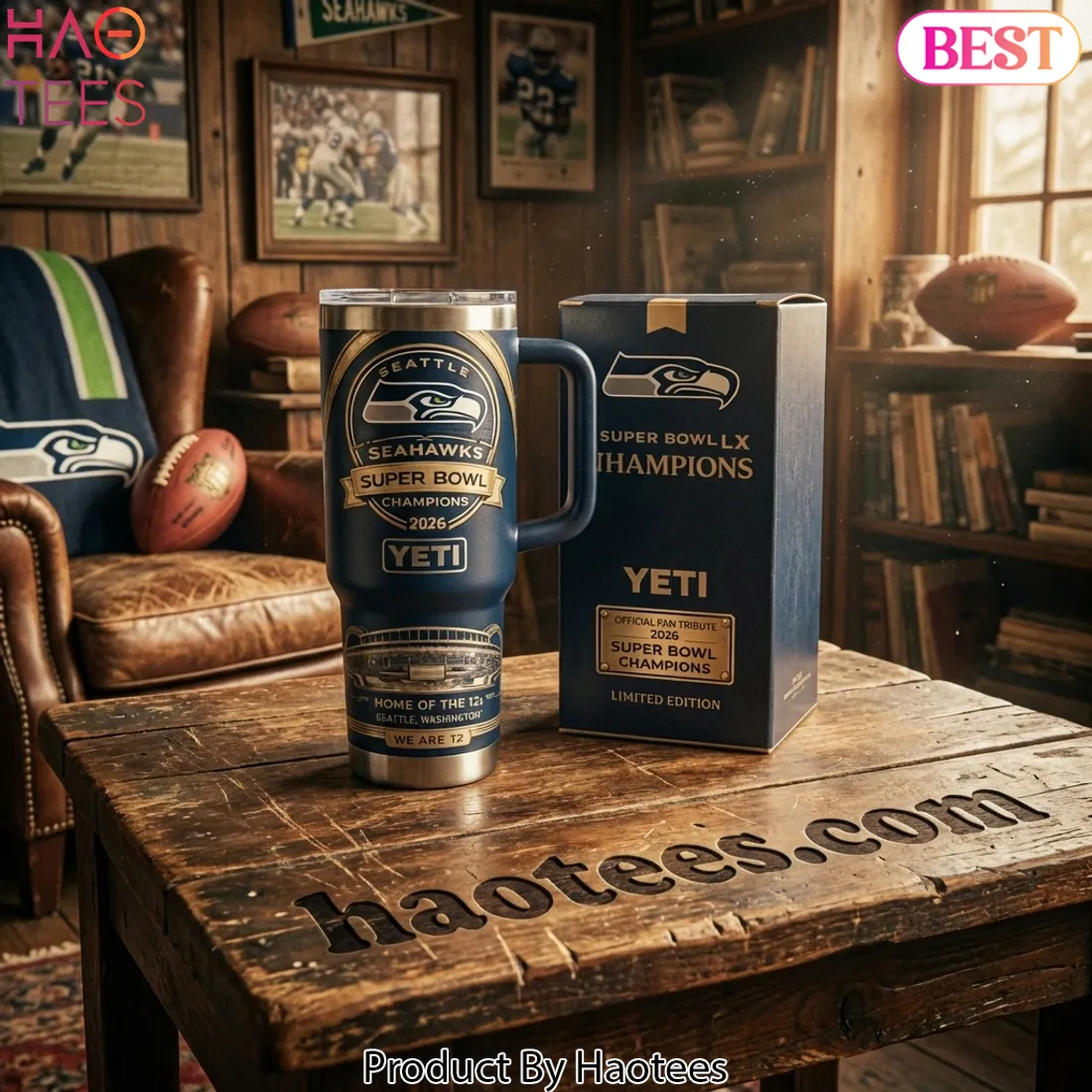 Seattle Seahawks Super Bowl LX Champions 2026 Limited Edition Yeti Tumbler