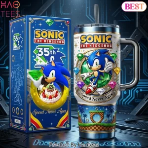 Sonic The Hedgehog 35th Anniversary Speed Never Ages Tumbler