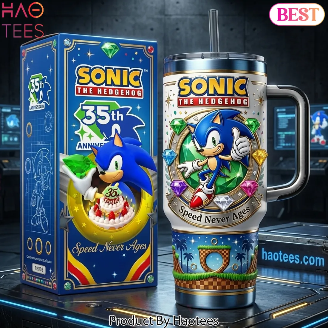 Sonic The Hedgehog 35th Anniversary Speed Never Ages Tumbler Sonic The Hedgehog 35th Anniversary Speed Never Ages Tumbler