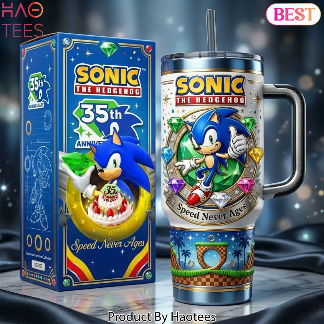 Sonic The Hedgehog 35th Anniversary Speed Never Ages Tumbler Sonic The Hedgehog 35th Anniversary Speed Never Ages Tumbler