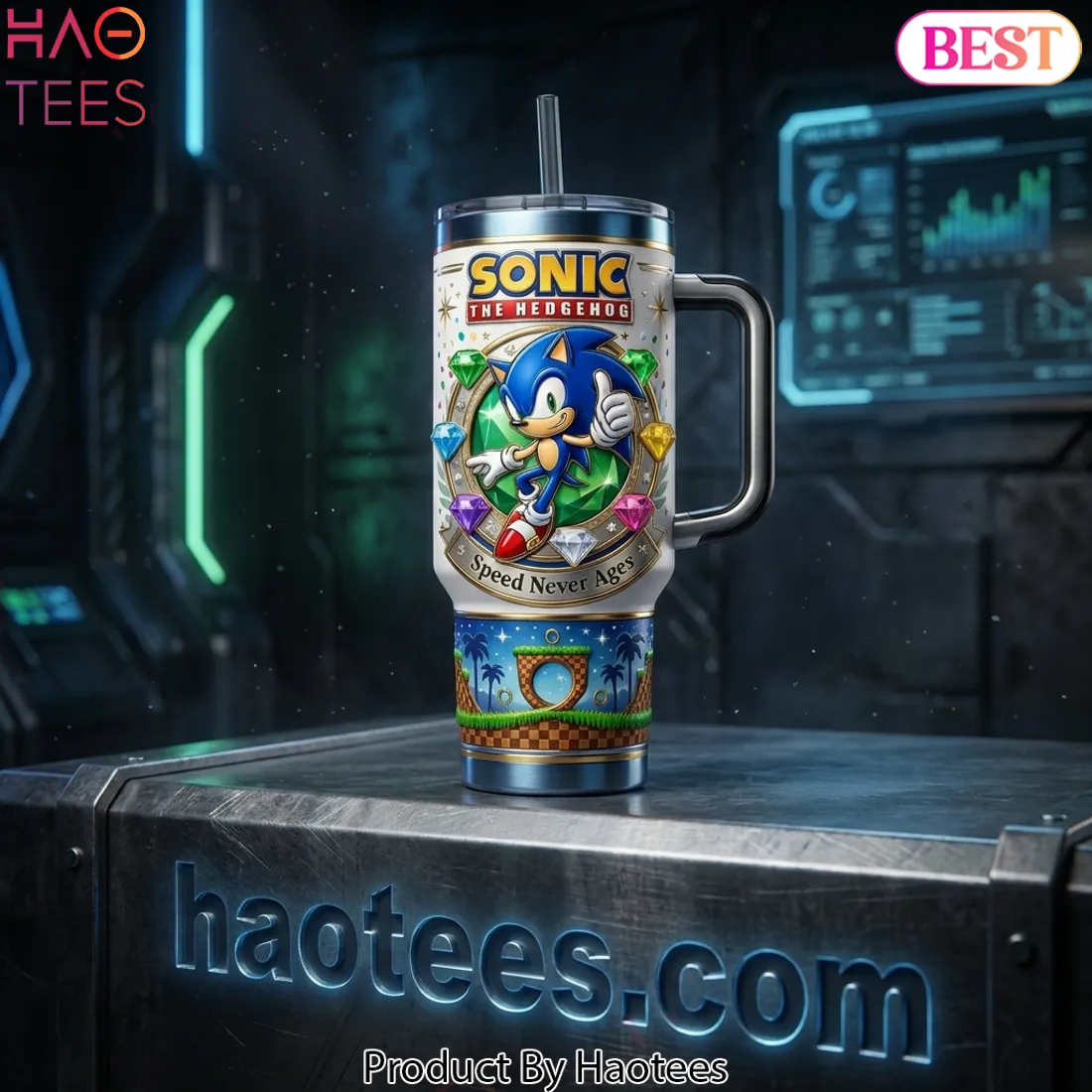 Sonic The Hedgehog 35th Anniversary Speed Never Ages Tumbler