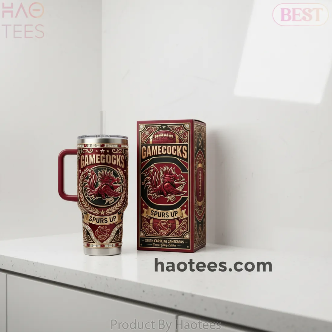 South Carolina Gamecocks Premium Embossed Garnet Glory Edition 40oz Tumbler