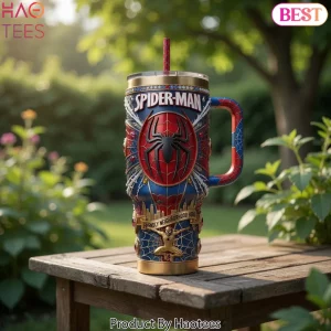 Spider-Man Friendly Neighborhood Hero Premium 3D Embossed 40oz Tumbler With Handle