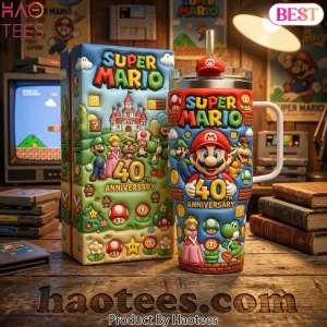 Super Mario 40th Anniversary Commemorative Tumbler With Handle