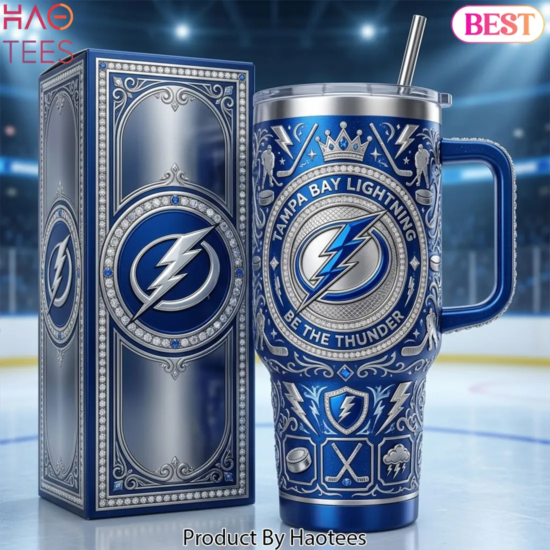 Tampa Bay Lightning “Be The Thunder” Premium 40oz Tumbler With Handle Tampa Bay Lightning “Be The Thunder” Premium 40oz Tumbler With Handle