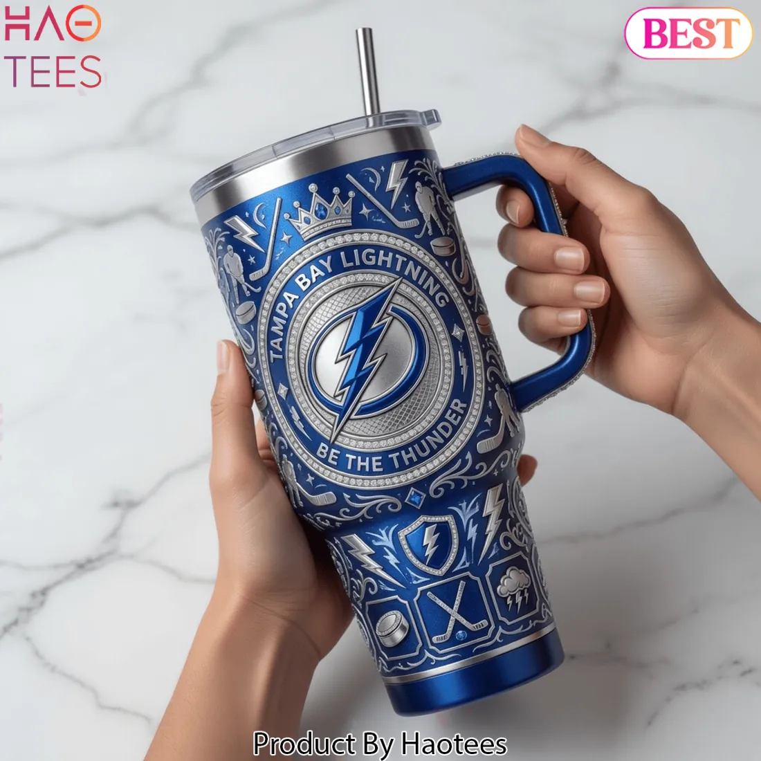 Tampa Bay Lightning “Be The Thunder” Premium 40oz Tumbler With Handle Tampa Bay Lightning “Be The Thunder” Premium 40oz Tumbler With Handle