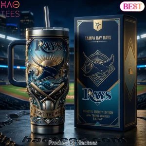 Tampa Bay Rays Coastal Energy Edition 40oz Tumbler With Handle & Straw