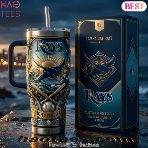 Tampa Bay Rays Coastal Energy Edition 40oz Tumbler With Handle & Straw
