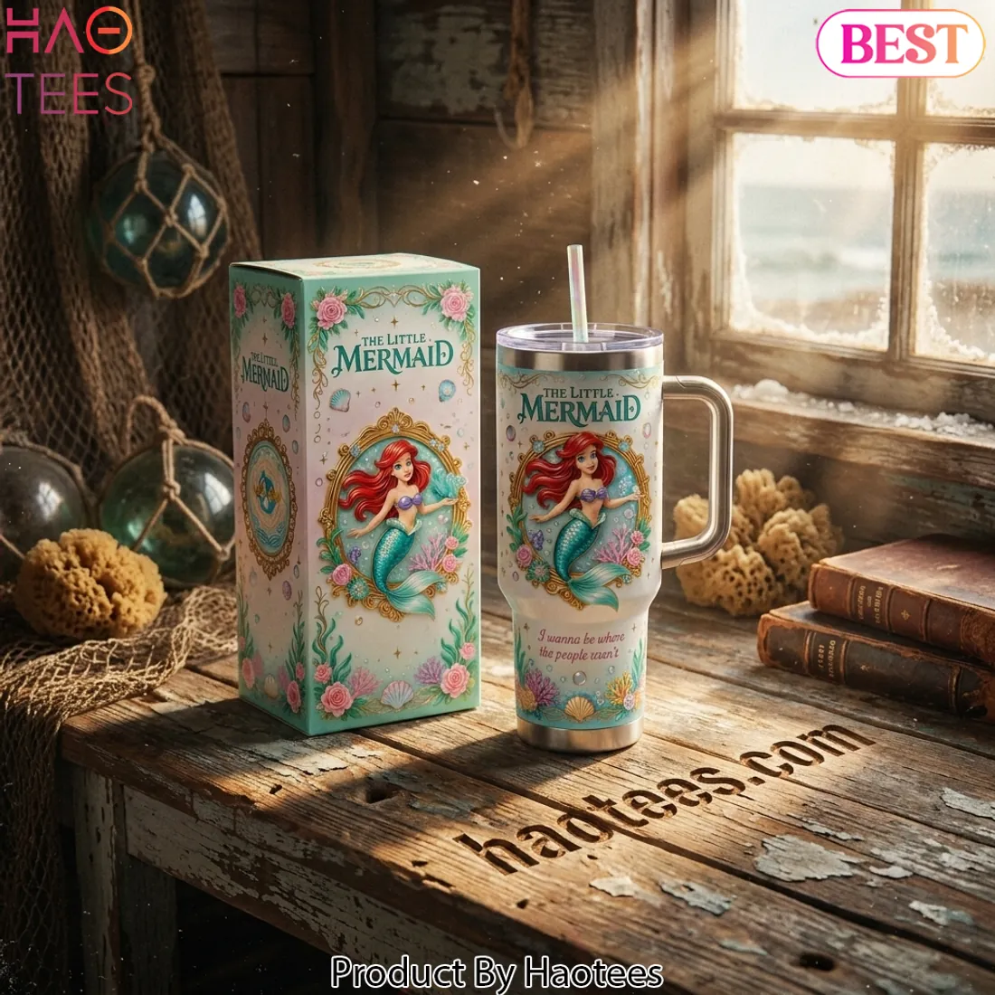 The Little Mermaid Ariel Premium Tumbler with Handle The Little Mermaid Ariel Premium Tumbler with Handle