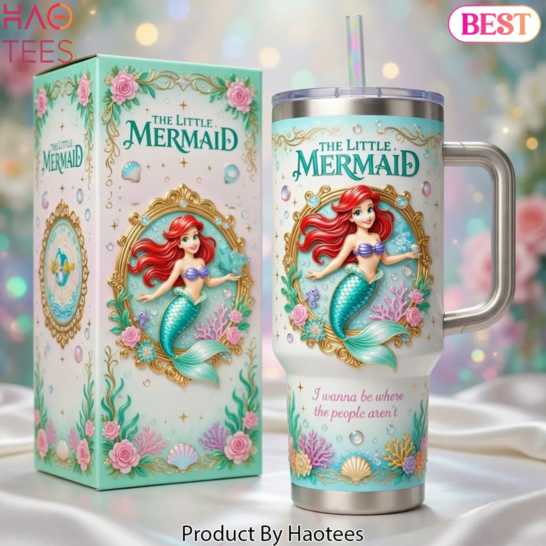 The Little Mermaid Ariel Premium Tumbler with Handle The Little Mermaid Ariel Premium Tumbler with Handle